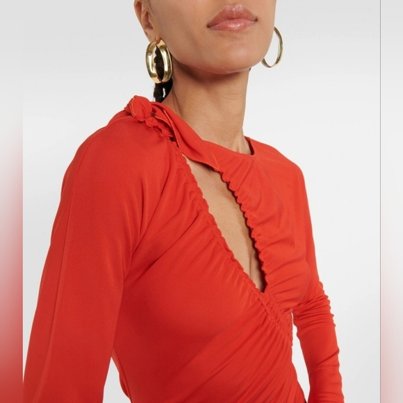 Victoria Beckham Vibrant Red Long Sleeve Dress XS - Picture 8 of 9